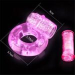 Anneau de pénis vibrant et stimulant du clitoris en silicone - Rose