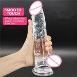 LBQ Gode En Cristal Souple En Silicone - Pour Femme (transparent) Taille-L  masturbateur feminin