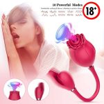 2 En 1 Rouge Clitoris Succion Vibromasseur Sex Toys Adults