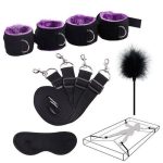 4pcs Ensemble De Fixation Avec Masque Et Bâton De Plumes Flirter - Noir