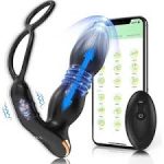Masseur-de-Prostate-vibrant-télescopique-anneau-de-pénis-télécommande-Plug-Anal
