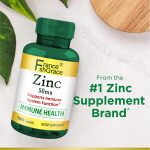 SUPPLEMENT ALIMENTAIRE | ZINC  -50 mg, soutien immunitaire et supplément antioxydant, favorise la santé de la peau 100 caplets
