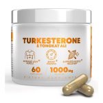 Turkesterone & Tongkat Ali 1000mg, complément alimentaire - 500 mg d'Ajuga Turkestanica par portion. Augmente l'endurance physique et sexuelle , la masse musculaire du penis et du corps et la récupération. Fabriqué aux États-Unis (60 capsules).