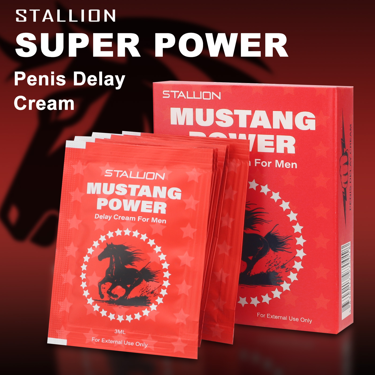 Stallion Mustang Power – lingetteRetardante Pour Hommes | 3 ml