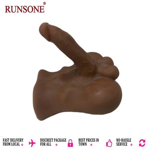 Poupée sexuelle réaliste de 3 kg comportant un godemichet, un buste masculin et un canal anal étroit flexible.